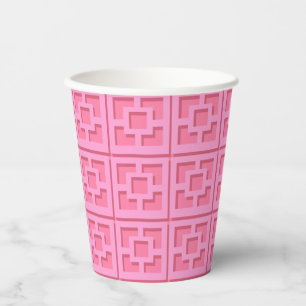 Gobelets En Papier Tasse en papier Retro Pink Trellis