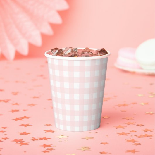 Gobelets En Papier Tasse en papier rose En vichy (Insitu)