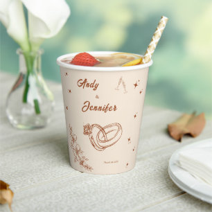 Gobelets En Papier Tasse en papier Rustique Café Mariage