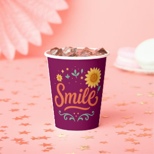 Gobelets En Papier Tasse en papier Tournesol Sourire Vibrations Pos