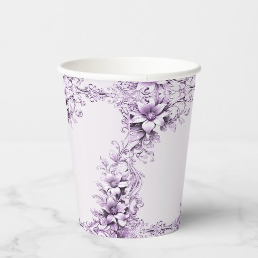 Gobelets En Papier Tasse en papier violet élégant (Droite)