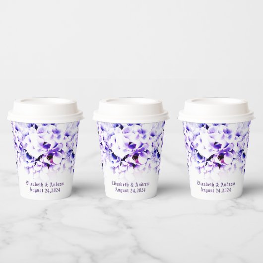 Gobelets En Papier Tasse en papier Violettes Élégantes (Multi)