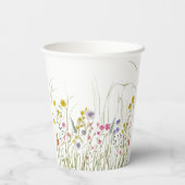 Gobelets En Papier Tasse Fleur Sauvage Aquarelle (Verso)