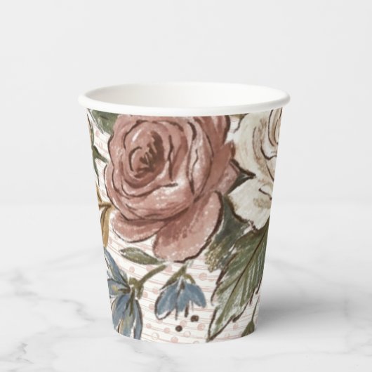 Gobelets En Papier Tasse florale (Recto)