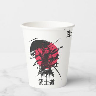 Gobelets En Papier Tasse Guerrier Samouraï – Design Code Bushido