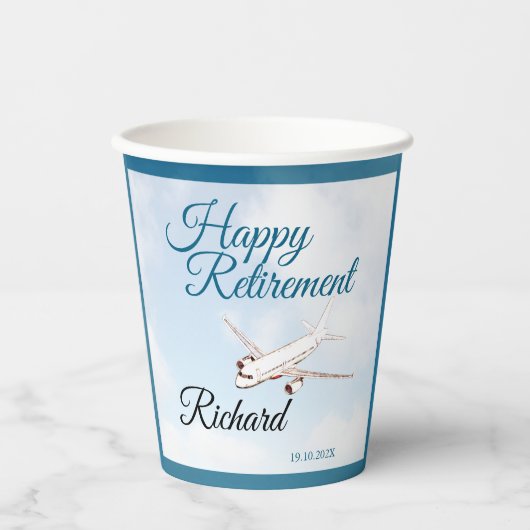 Gobelets En Papier Tasse papier de partie de retraite avec conception (Recto)