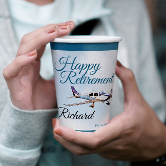 Gobelets En Papier Tasse papier de partie de retraite avec conception