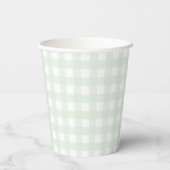 Gobelets En Papier Tasse papier En vichy verte (Verso)