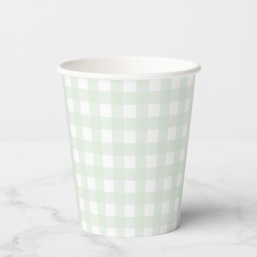 Gobelets En Papier Tasse papier En vichy verte (Verso)