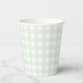 Gobelets En Papier Tasse papier En vichy verte (Recto)