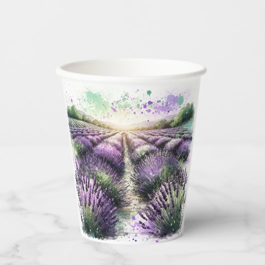 Gobelets En Papier Tasse Sérénité Fleur de Lavande (Recto)