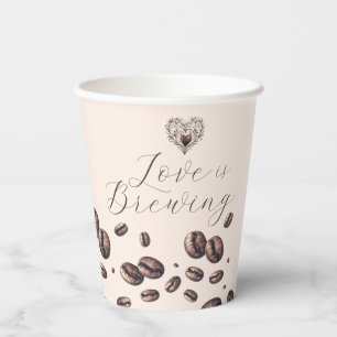 Gobelets En Papier Tasses à café pour Baby Shower "L'amour est en tra