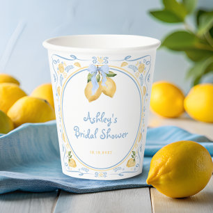 Gobelets En Papier Tasses à papier à Fêtes des mariées florales citro