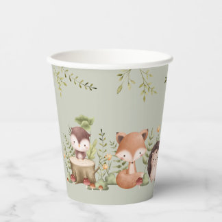 Gobelets En Papier Tasses à papier Baby shower pour animaux de bois