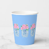 Gobelets En Papier Tasses à papier chinoiserie bleu et blanc Peony (Verso)