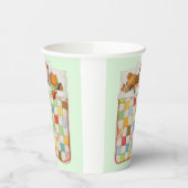 Gobelets En Papier Tasses à papier COSY QUILT - Vert (Gauche)