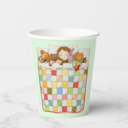 Gobelets En Papier Tasses à papier COSY QUILT - Vert (Recto)