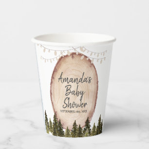 Gobelets En Papier Tasses à papier de Baby shower de forêt d'hiver de