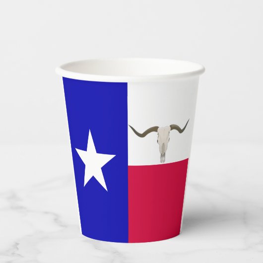 Gobelets En Papier Tasses à papier du drapeau du Texas (Recto)