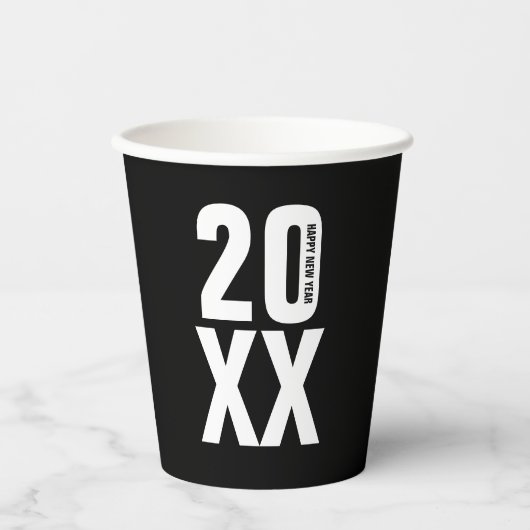 Gobelets En Papier Tasses à papier du soir du Nouvel An (Recto)