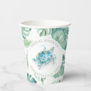 Gobelets En Papier Tasses à papier Fête des mariées Tortue tropicale