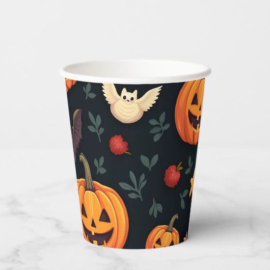 Gobelets En Papier Tasses à papier Halloween éffrayantes - Parfait po (Verso)