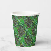 Gobelets En Papier Tasses à papier Motif en treillis vert Succulents (Recto)