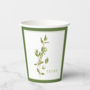 Gobelets En Papier Tasses à papier THYME FRAÎCHES - Vert