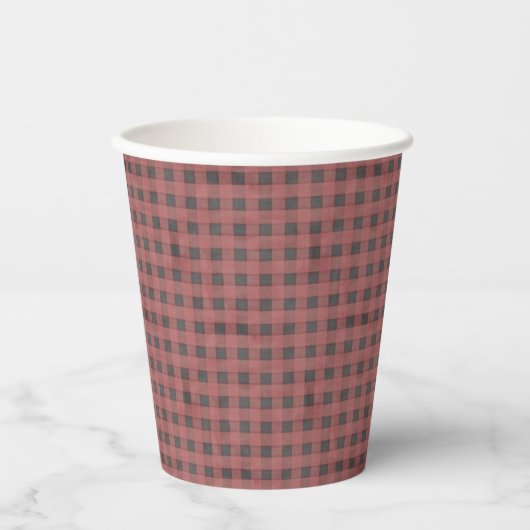 Gobelets En Papier Tasses BBQ | Buffalo Check (Recto)