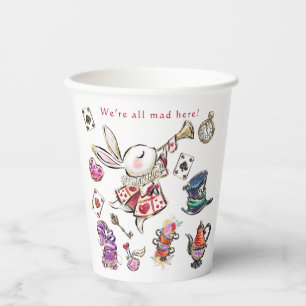 Gobelets En Papier Tasses d'anniversaire Alice au pays des merveilles
