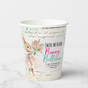 Gobelets En Papier Tasses d'anniversaire Ballerine Lapin