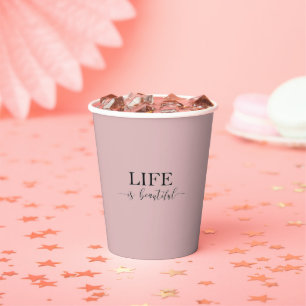 Gobelets En Papier Tasses de café jetables Gradient Rose