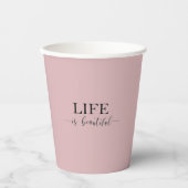 Gobelets En Papier Tasses de café jetables Gradient Rose (Recto)