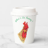 Gobelets En Papier Tasses de papier amusantes surprises Rooster - Tex (Verso)