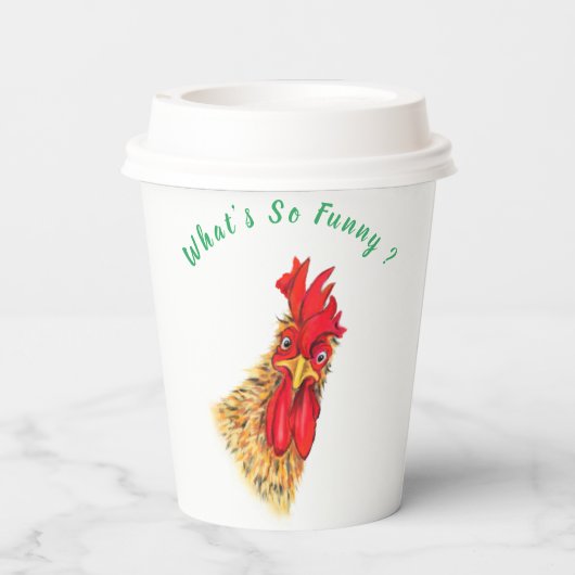 Gobelets En Papier Tasses de papier amusantes surprises Rooster - Tex (Verso)
