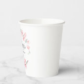 Gobelets En Papier Tasses de papier floral Rustique rose cerise en fl (Gauche)
