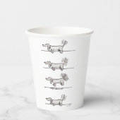 Gobelets En Papier Tasses de papier gris Flying Dachshund (Recto)