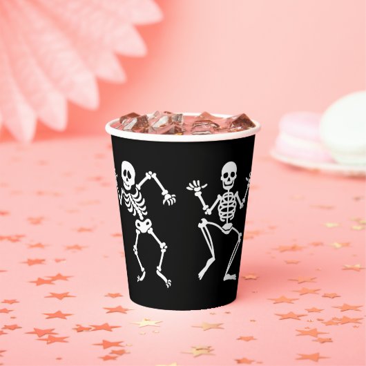 Gobelets En Papier Tasses de papier Halloween squelettes (Insitu)