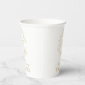 Gobelets En Papier Tasses de papier Mariage de Monogramme Gol Leafy (Droite)