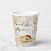 Gobelets En Papier Tasses de papier mariage personnalisables (Recto)
