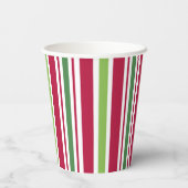 Gobelets En Papier Tasses de papier Retro Christmas Stripes (Verso)