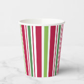 Gobelets En Papier Tasses de papier Retro Christmas Stripes (Gauche)