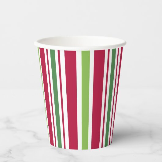 Gobelets En Papier Tasses de papier Retro Christmas Stripes (Recto)