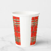 Gobelets En Papier Tasses de papier TARTAN SCOTT ROUGE (Droite)