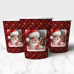 Gobelets En Papier Tasses de réveillon de Noël pour enfants avec le r