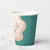 Gobelets En Papier Tasses de Starfish et de Green Ocean Paper (Recto)