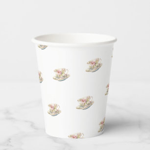 Gobelets En Papier Tasses de thé de mariage rose pastel pour Baby Sho