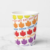 Gobelets En Papier Tasses en papier "3D Dreidels" 8 oz. (Verso)