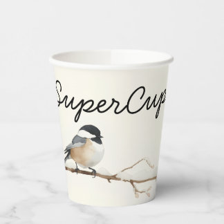 Gobelets En Papier Tasses en papier à motif de mésange minimaliste aq
