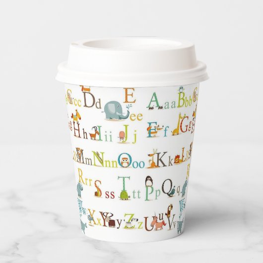 Gobelets En Papier Tasses en papier - Alphabet (Verso)